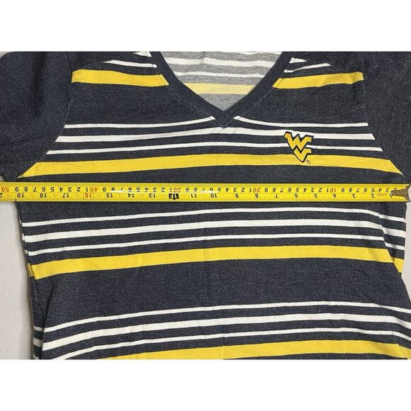 UG Apparel Women's West Virginia Striped Tunic Top Pullover Size M Mountaineers - Picture 7 of 8